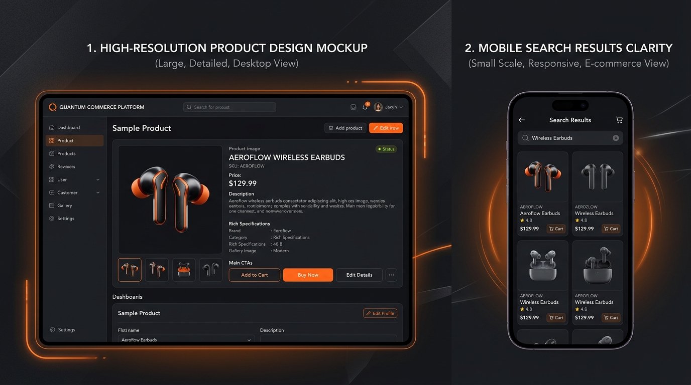 A side-by-side graphic showing a polished design mockup next to the same design rendered small on a mobile screen