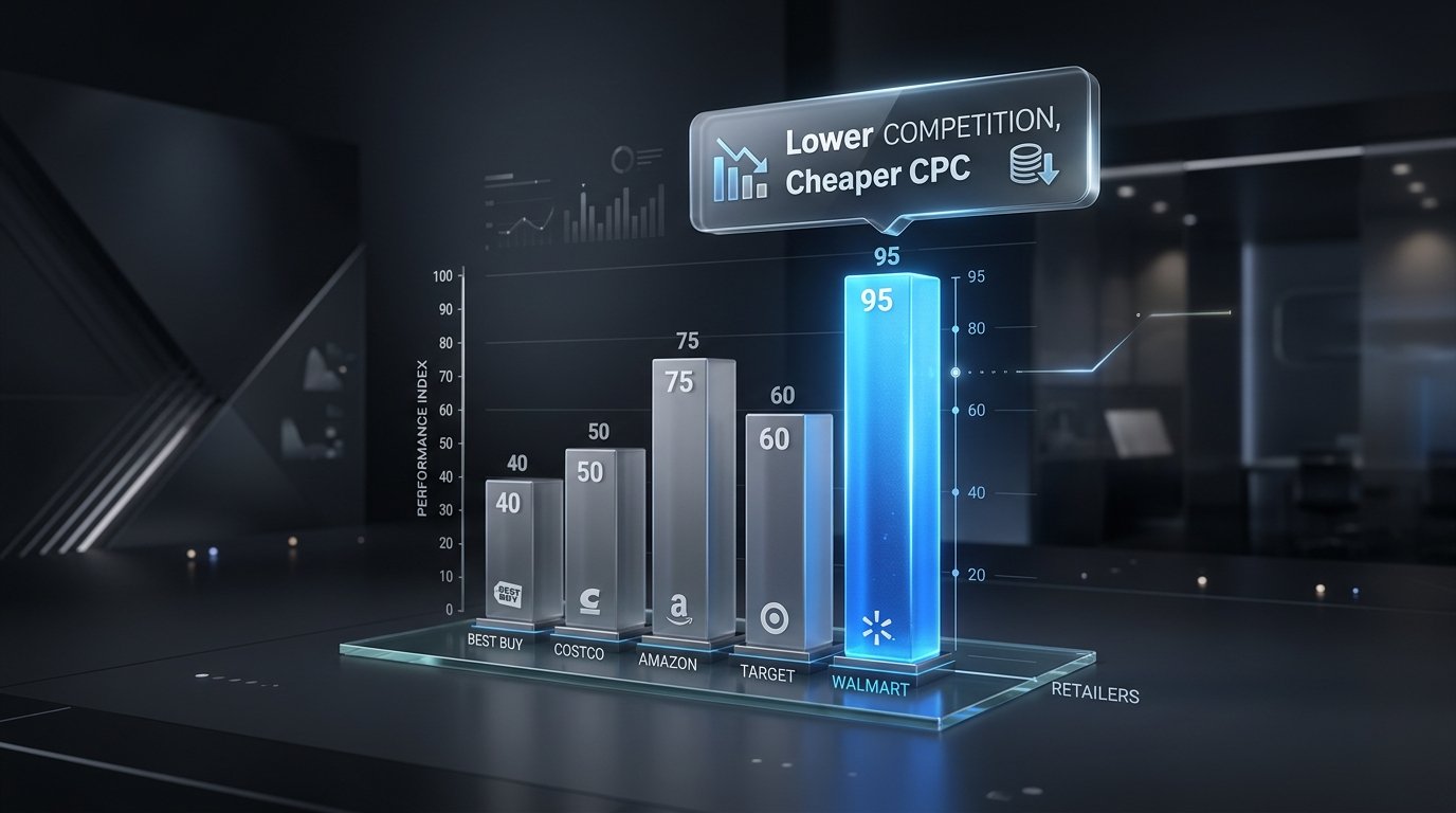 3D bar chart showing Walmart growth outpacing competitors